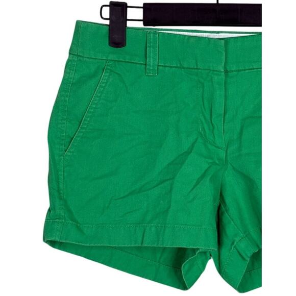 J. Crew Classic Mid Rise Chino Lightweight Shorts Pockets Belt Loops 0 Green - Picture 4 of 15